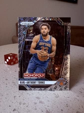 2024-25 Prizm Monopoly Karl-Anthony Towns GO CASE HIT REFRACTOR #89
