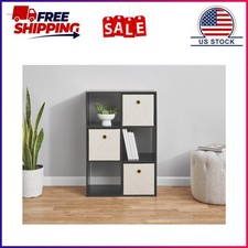 Mainstays 6 Cube Storage Organizer, Black