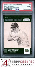 2015 PANINI CONTENDERS OLD SCHOOL COLORS #8 MIKE SCHMIDT HOF POP 2 PSA 9