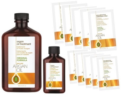 ONE N ONLY Argan Oil Treatment - 8oz with 2oz & Pack of 10 Restorative Mask 1 oz