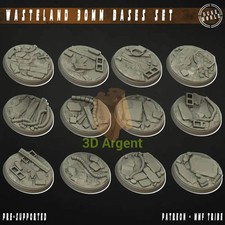 12 Wasteland 30mm Bases   3D Printed Resin Nuke World Miniatures