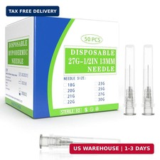 27 Gauge 1/2 Inch Disposable Needles with Caps - Luer Lock Lab Dispensing Access