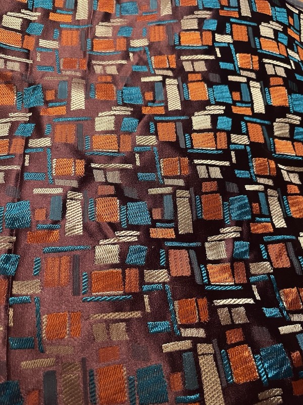 Gorgeous Vintage 50s Atomic MCM Cubist Fabric 29x194 Inches