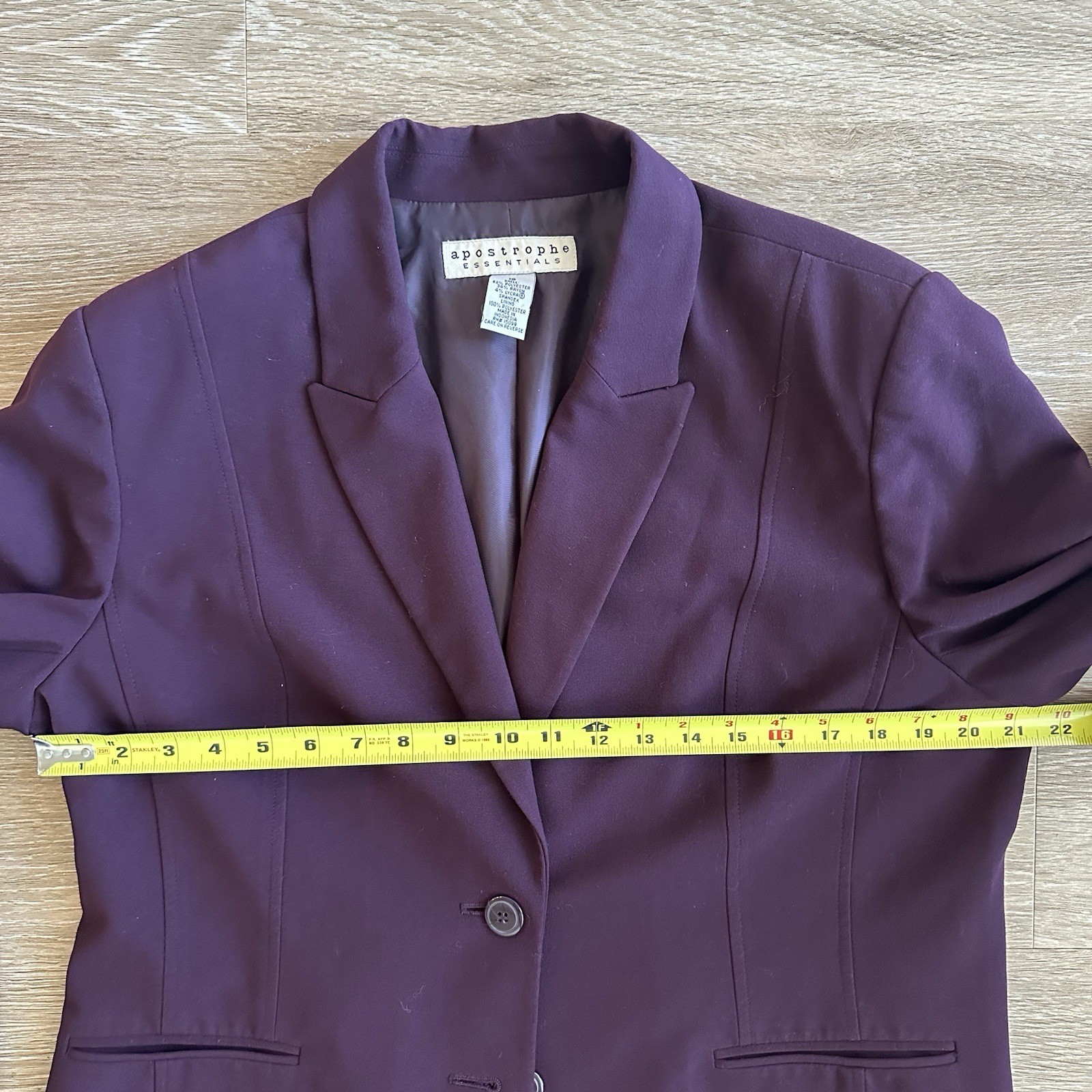 Apostrophe Essentials Blazer Suit Jacket Burgundy… - image 7