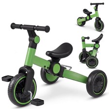 5-In-1 Toddler Bike Kids Balance Bike with Removable Pedals Adjustable Handlebar