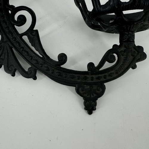 Vintage Cast Iron Swing Arm Wall Sconce & Bracket Oil Kerosene Lamp Holder - Picture 4 of 11