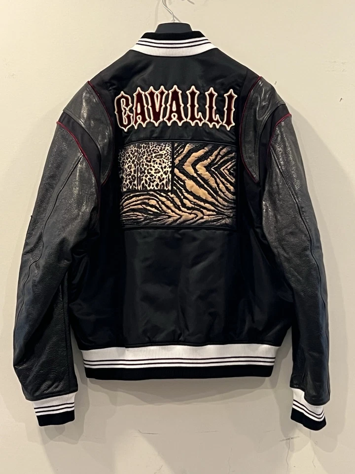 Roberto Cavalli Мужская куртка-бомбер кожи и нейлона совершенно новый с ярлыками размер 38 - Изображение 2 из 4