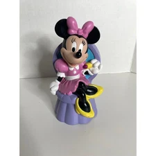 VINTAGE 1994 DISNEY MINNIE MOUSE COIN BANK W/PLUG PINK DRESS LIPSTICK JUST TOYS