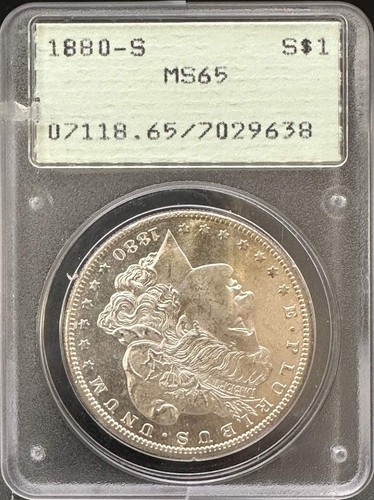 1880 San Francisco $1 Morgan Silver Dollar PCGS MS 65 "Gem" Coin in Rattler Slab
