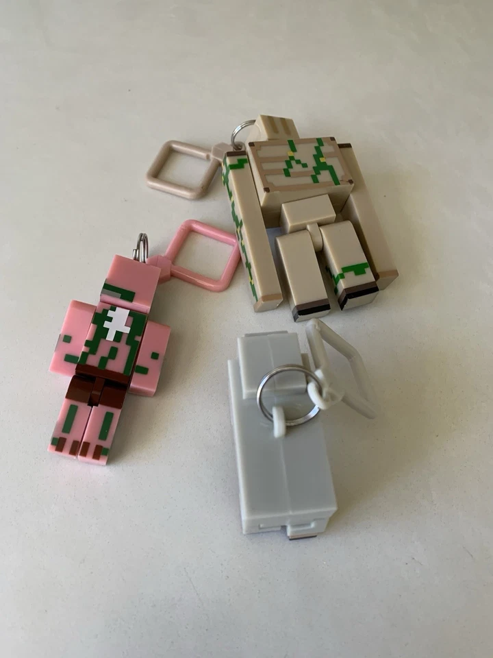 Microsoft Xbox Minecraft Pigman Zombie Sheep Llavero Plástico Figura Iron Golem Foto 4 de 4