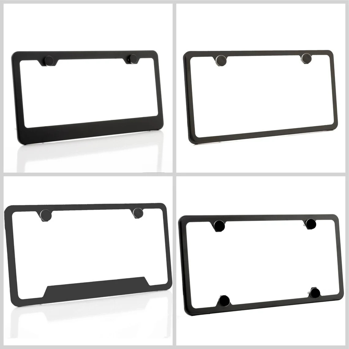 Black License Plate Frame Deselen S 2-Pack - Stainless Steel Thin Frame With Screw Caps 2 Pack Car Plate Holders - Foto 8