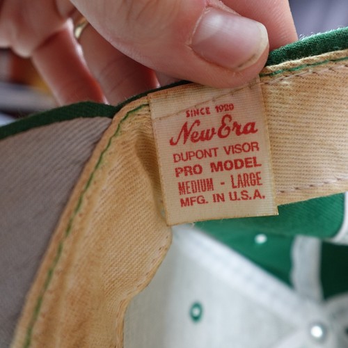 Cappello Berretto Vintage New Era Uomo Verde Boston B Snapback Scuola Superiore Baseball OSFA - Foto 15 di 16