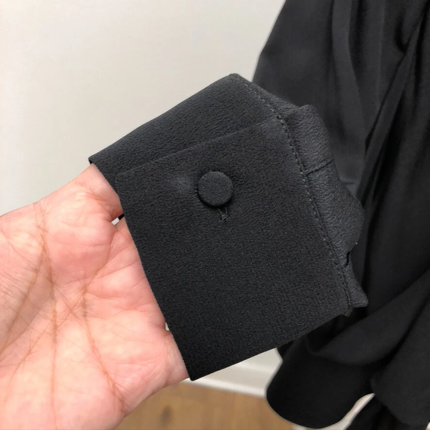 Blusa de seda Givenchy Top para mujer 38 6 negra fluida caprichosa oscura hada vanguardista Foto 2 de 4