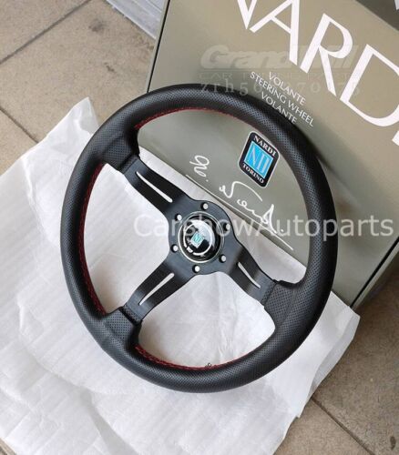 NARDI 330mm 13' Perforated Leather Mid-deep 50mm 2' Racing Sport Steering Wheel - Picture 8 of 14