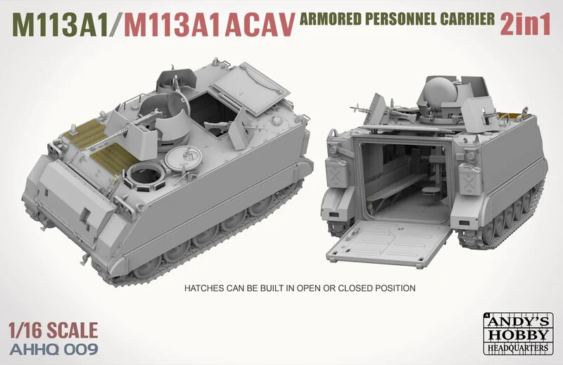 TAKOM M113A1 Panzer Bausatz 1:16 - US Schützenpanzer Mit Innenraum & Figuren
