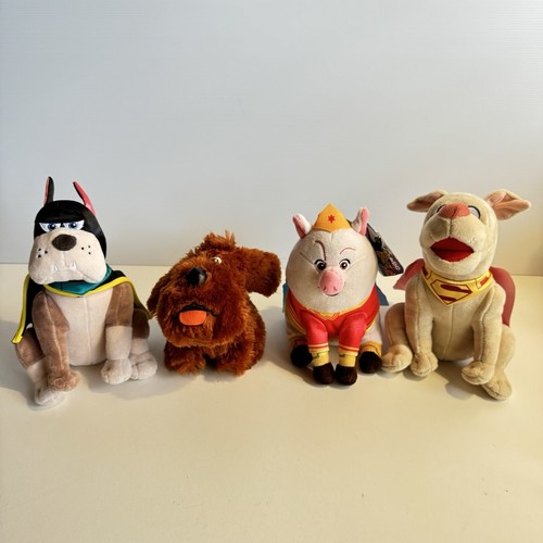 Bundle x4 Super Pets Ace Duke Krypto PB Plush Stuffed Animal Dog Toy Embroidered - Picture 21 of 22