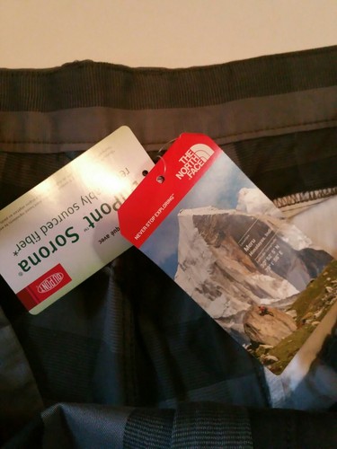 The North Face pantaloncino uomo The Narrows a quadri grigio nero righe taglia 38 nuovo con etichetta - Foto 6 di 11