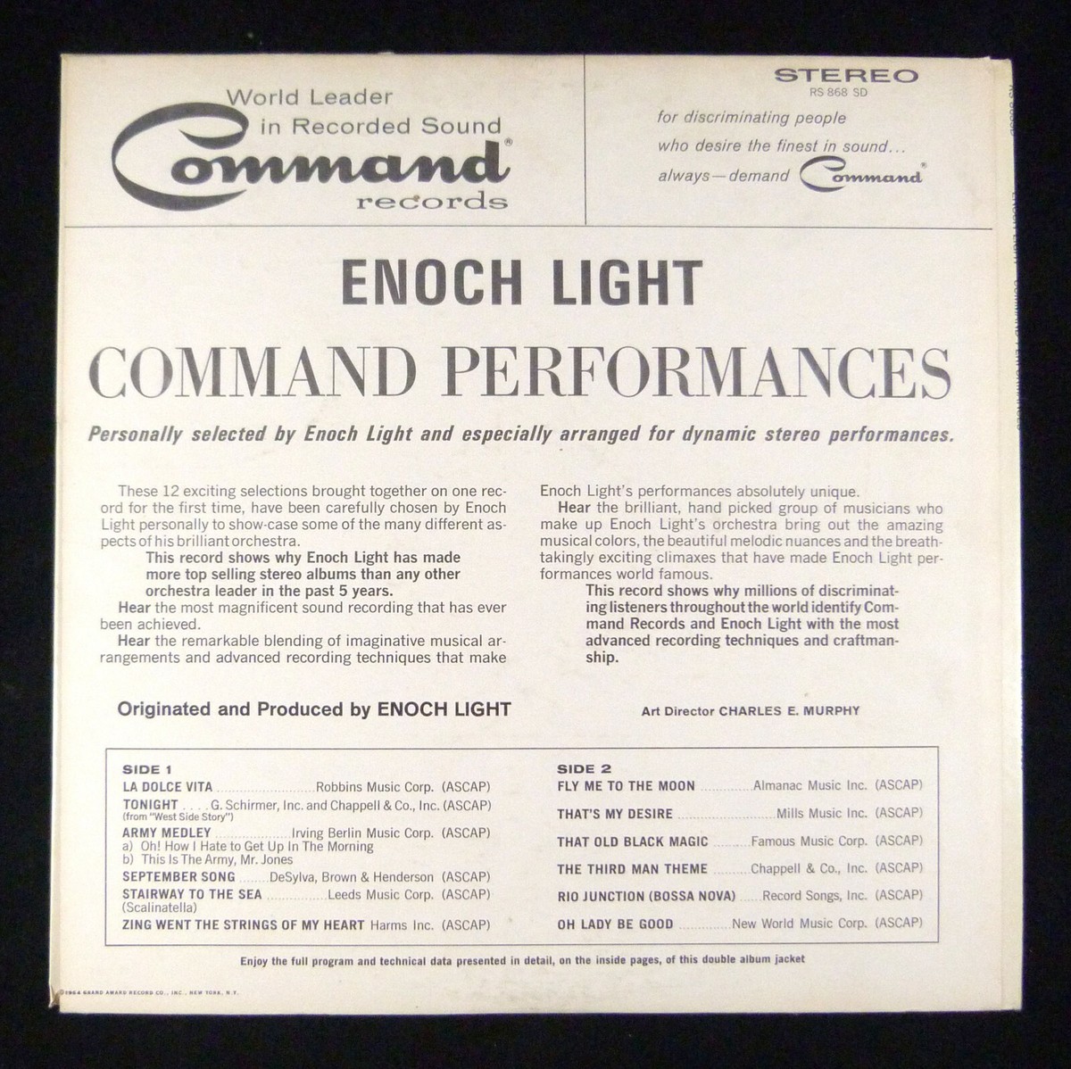 Command Performances Enoch Light Command Records RS 868SD 12