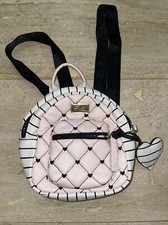 Betsy Johnson Luv Betsy Backpack Black & Pink Bag Purse 7x7x3”