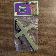 9" MONK CROSS Plastic Necklace Costume
