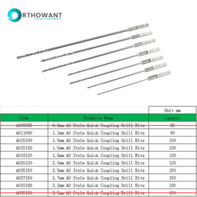 AO Quick Coupling Drill Bits Set Of 14 Pcs Orthopedic Instruments by Orthowant