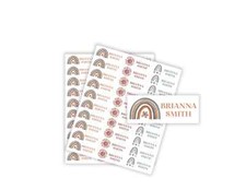 Rainbow/Sun Name Label  Name Labels  Waterproof Vinyl School Supply Stickers