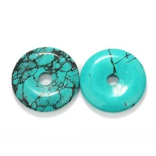 Blue Turquoise Donut Circle Pendant Size 35mm Sold Per Piece