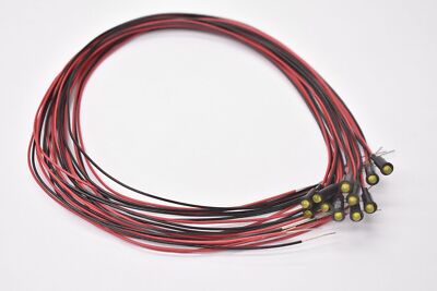 Dialight 558-0302-007 LED Panel Mount Indicators Yellow 14'' Leads 5V (LOT OF 11)