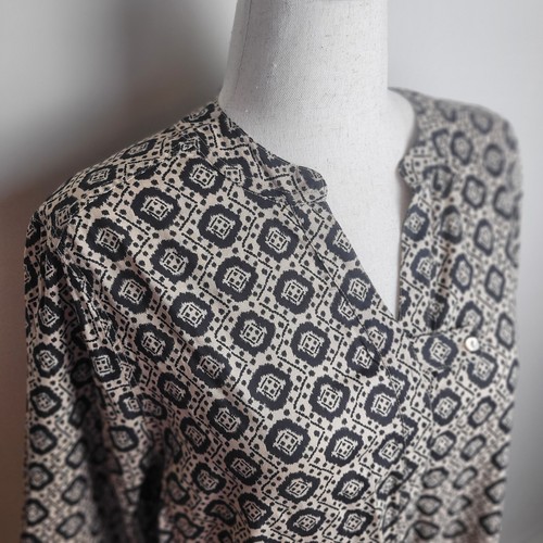 Woman Within Tunika Gr. L Rayon Top Boho Tribal Schwarz Hellbraun Costal Oma Strand Xl - Bild 4 von 24