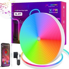 16.4ft RGB Neon Rope Light Color Changing LED Strip Lights Smart APP Control