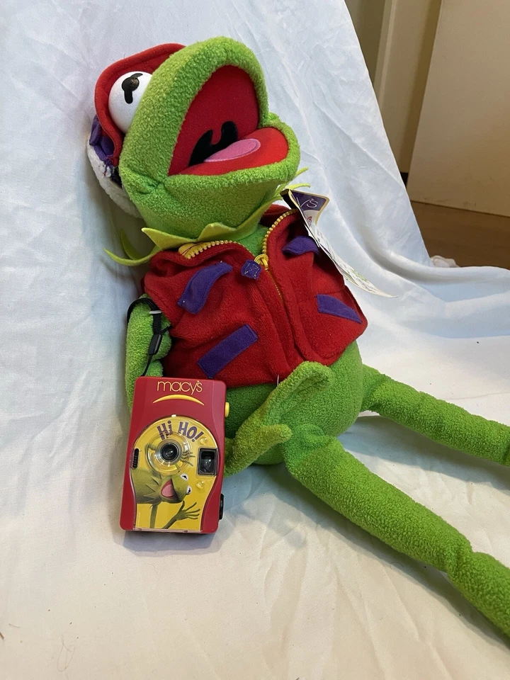 Kermit la Rana-tógrafo Peluche Exclusivo 26" CÁMARA con Etiquetas 2002 Macy's Foto 4 de 4