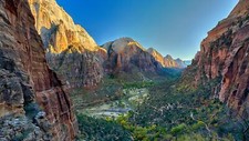 Landscape gorge river mountains valley nature rock Custom Gaming Mat Desk