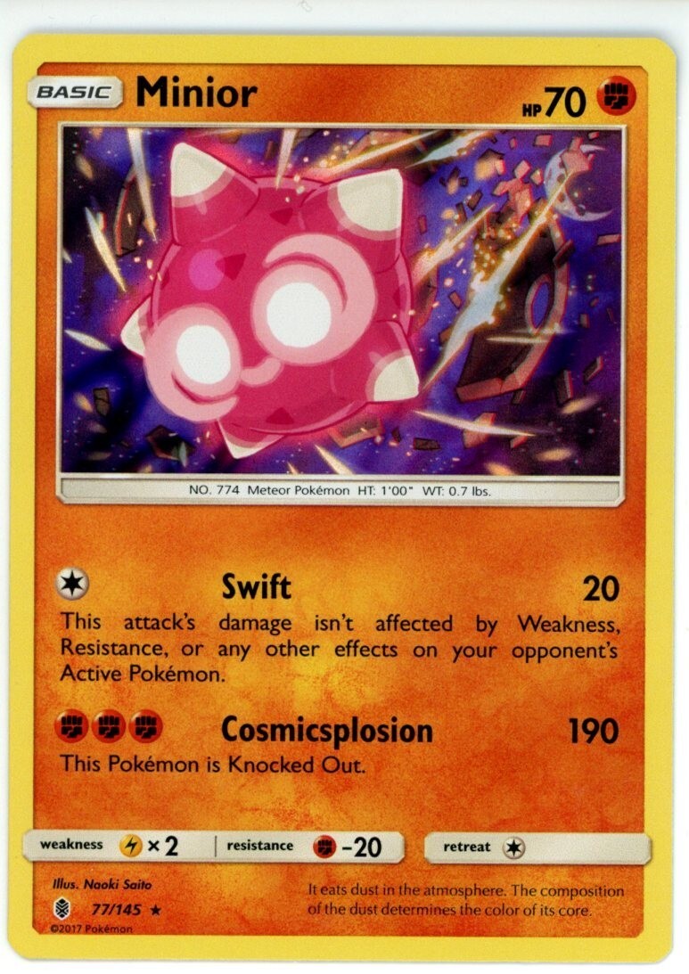 Pokemon TCG Minior 77/145 Sm-Guardians Rising Holo Rare