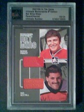 BERNIE PARENT / RON HEXTALL  AUTHENTIC PIECES OF GAME-USED JERSEY /24 SP