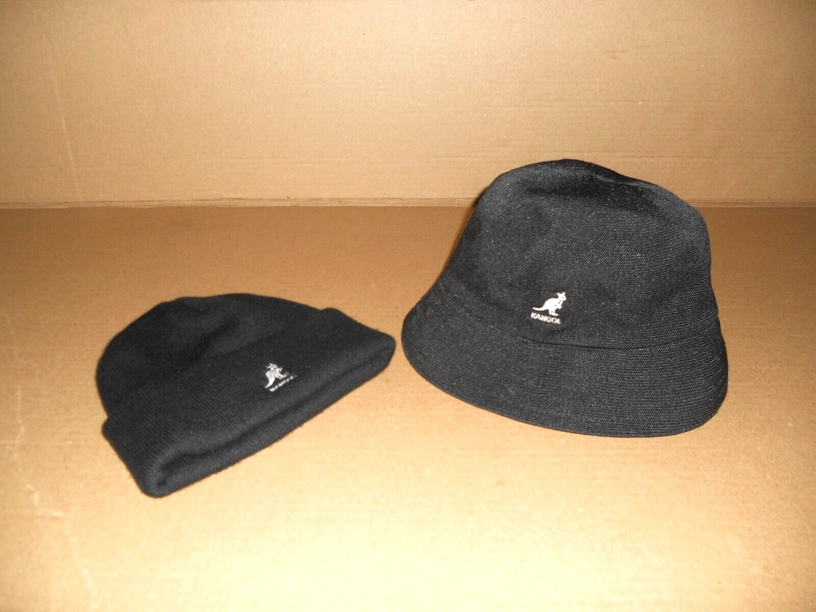 KANGOL Bucket Hat & Beanie Black Size (L & 1 Sz Fits all) !!!