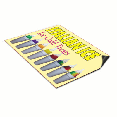 Car Magnet Set of 2 Italian Ice Ice Cold Treats Car Advertising Industrial Sign