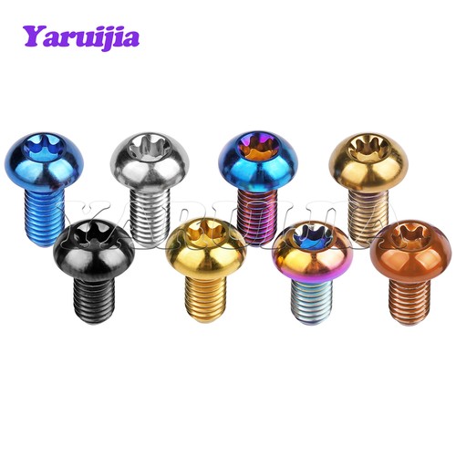 6pcs Titanium Bolts M5x10/12mm Gr5 Ti Alloy Torx Screw for Bike Disc Brake Rotor - Picture 4 of 14