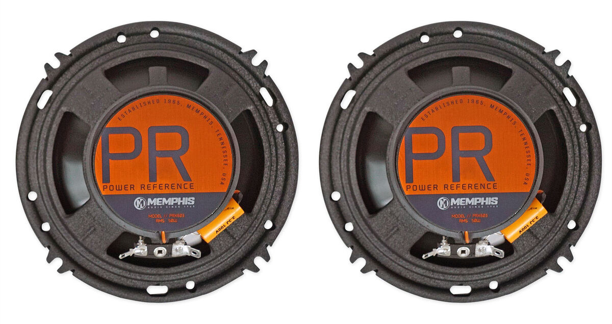 (2) Memphis Audio PRX603 6.5 100 Watt 3-Way Car Speakers + RockMat Sound  Kit