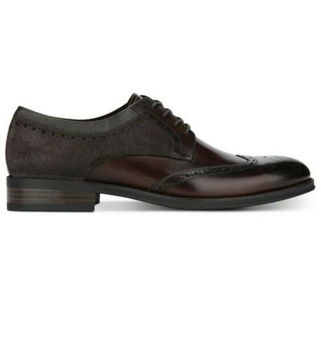 Oxford Kenneth Cole New York para hombre punta de ala marrón/gris NUEVO talla 7,5 m #1039 - Imagen 2 de 6