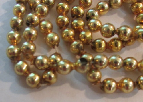 4 VTG Mercury Glass Bead Christmas Garland Chartruese Green Gold 207" x .24" - Picture 9 of 18