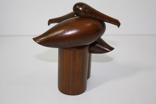 Pelican Bird Figures Hand-Carved Cyprus Wood by George Baghurst. VTG Art. - Bild 5 von 10