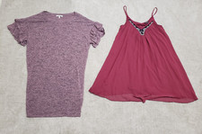 Express Lot Of 2 Women's Dress Size S Purple Maroon Red Viscose Blend Polyester