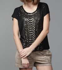 NEW BCBG MAX AZRIA BLACK COMBO MODAL CLAIRE TOP VBT1J284/AS302 SIZE S