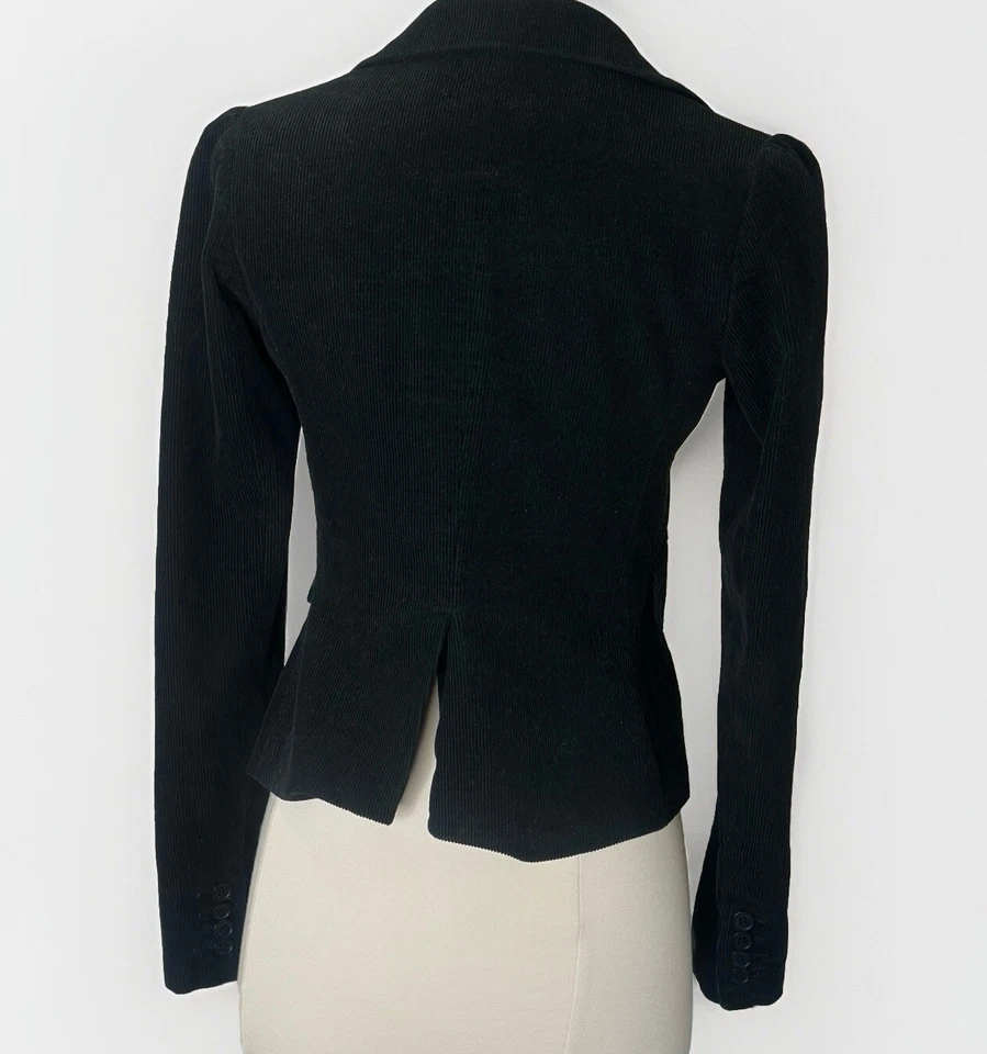 Chaqueta Blazer Vintage Juicy Couture Negra Pana Completamente Forrada Talla S Y2K Foto 4 de 4