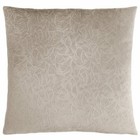 Monarch 18x18" 1-piece Floral Velvet Fabric Accent Pillow in Taupe Brown