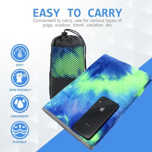 Yoga Towel, Hot Microfiber Non Slip Yoga Mat Towel 183×63cm, with Grip Dot Sweat - Picture 2 of 6