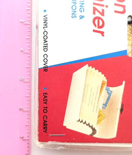 Vintage 80s Expandable Coupons Coupon Folder Flower Basket New - Picture 4 of 4