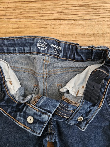 Wonder Nation Girls Straight Jeans- Size 6 with Adjustable Waist Med Wash - Picture 2 of 3