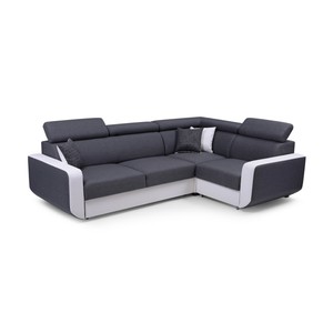 Détails Sur Canapé Dangle Convertible Lit Tissu Et Simili Cuir Relax Celine Gris