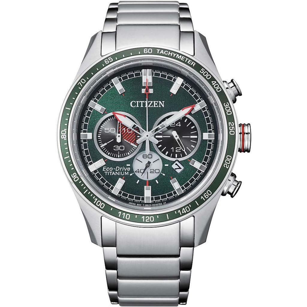 Orologio CITIZEN Cronografo Uomo Supertitanio Quadrante Verde